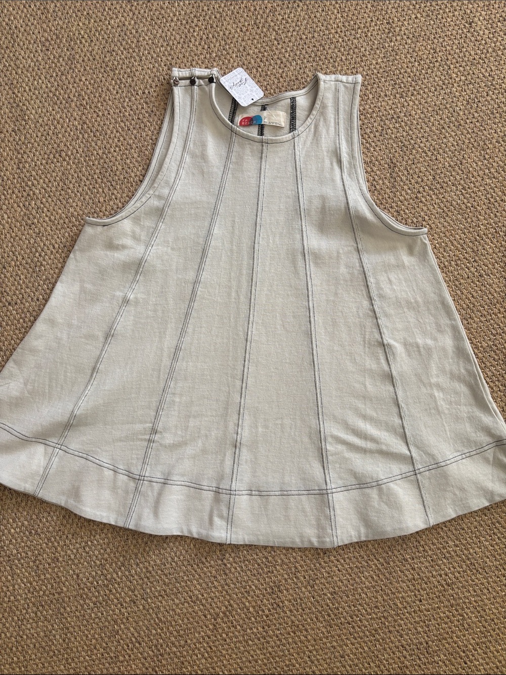 Free People Beige Tank & Shorts Set -Sz S - Picture 4 of 8